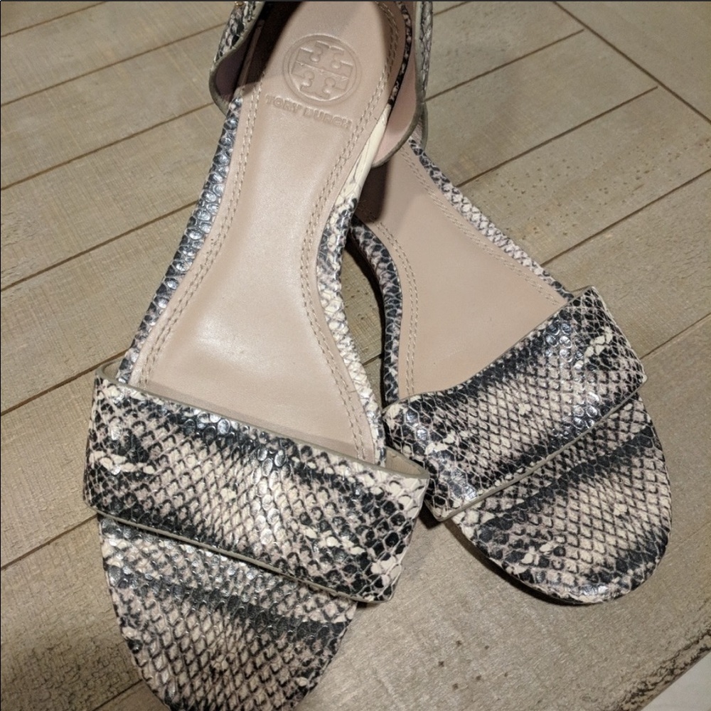 Tory Burch Snakeskin Savannah Flat Sandal